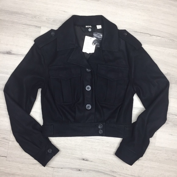 BDG. Eisenhower Navy Cropped Wool Jacket, Sz XS - Picture 3 of 8